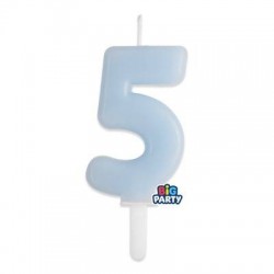 CANDELINA NUMERO 5 TINY PLUMP CELESTE BABY 7cm
