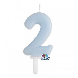 CANDELINA NUMERO 2 TINY PLUMP CELESTE BABY 7cm
