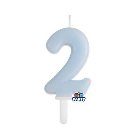 CANDELINA NUMERO 2 TINY PLUMP CELESTE BABY 7cm