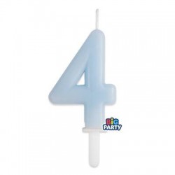 CANDELINA NUMERO 4 TINY PLUMP CELESTE BABY 7cm