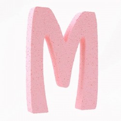 LETTERA POLISTIROLO PASTELLO mm120x90 M ROSA PASTELLO