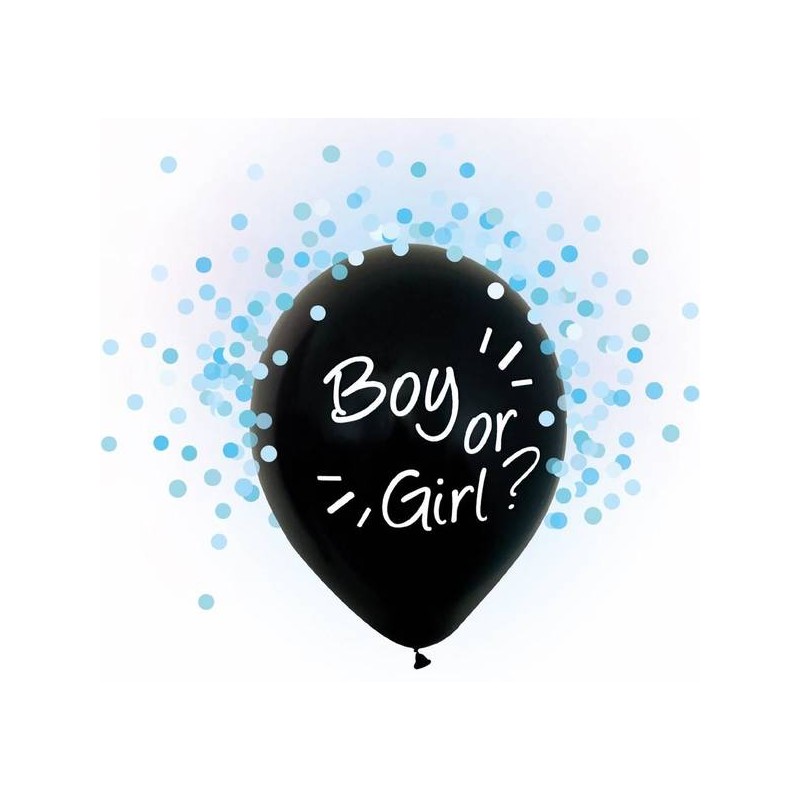 PALLONCINI LATTICE BOY OR GIRL CON CORIANDOLI AZZURRI 30-50cm 4pz