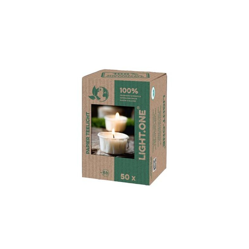 CANDELA TEALIGHT BIO PAPER NATURALE 50pz BIANCA