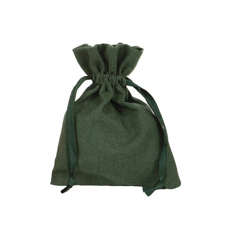 SACCHETTO COTTON 9XH12 10pz DARK GREEN