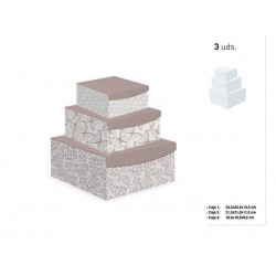 SCATOLE QUADRATE CIPRIA SCURO SET 3pz