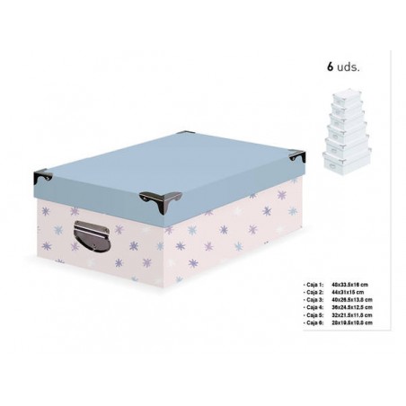 SCATOLA RETTANGOLARE ANGOLO METAL STELLINE 2/6 44x31x15cm