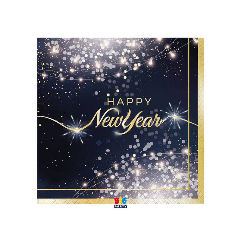 TOVAGLIOLI 33x33cm HAPPY NEW YEAR GLAMOUR 16pz