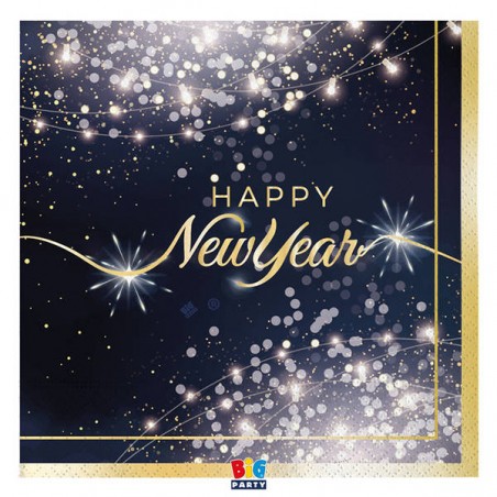 TOVAGLIOLI 33x33cm HAPPY NEW YEAR GLAMOUR 16pz
