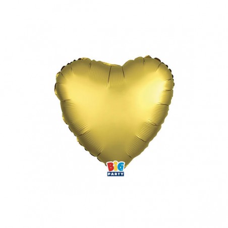 PALLONE MYLAR CUORE 25cm ORO SATIN 5 PEZZI