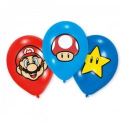 PALLONCINI LATTICE 26cm SUPER MARIO BROS 6pz