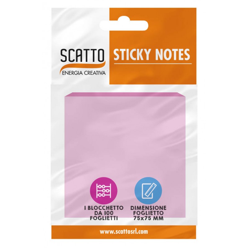 POST-IT MEMOTAK 75x75mm 100fg COL. PASTELLO ASS.TI