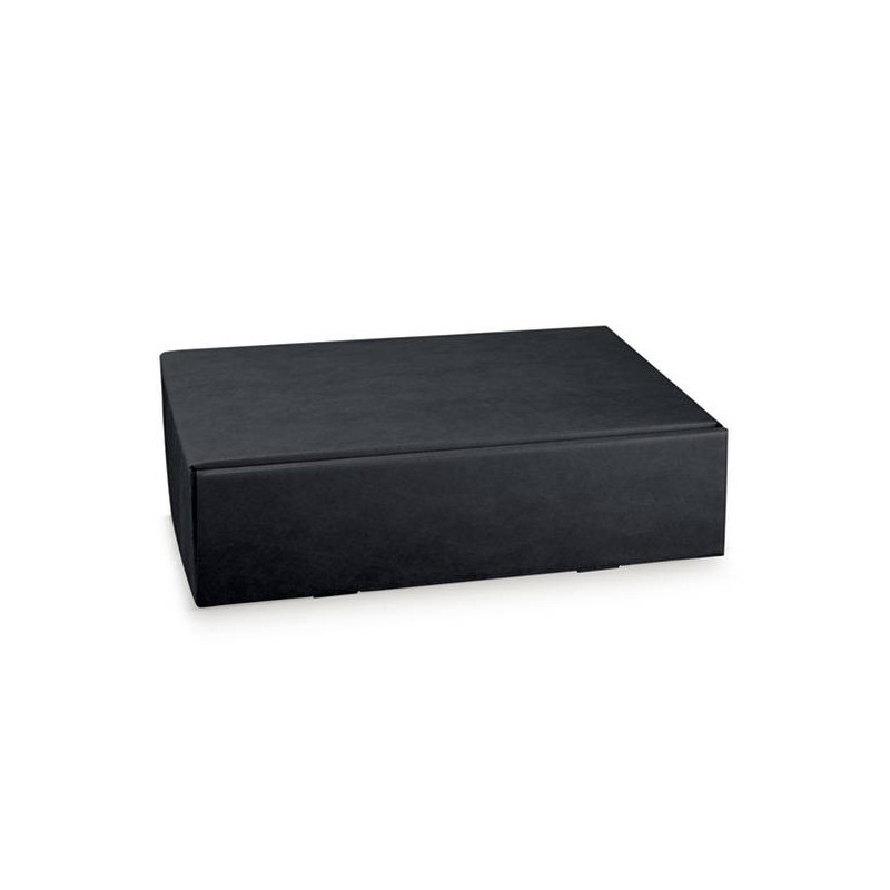 CANTINETTA 3 BOTTIGLIE 34x28x9cm KRAFT NERO