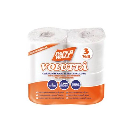 CARTA IGIENICA VOLUTTà PURA CELLULOSA 4 ROTOLI