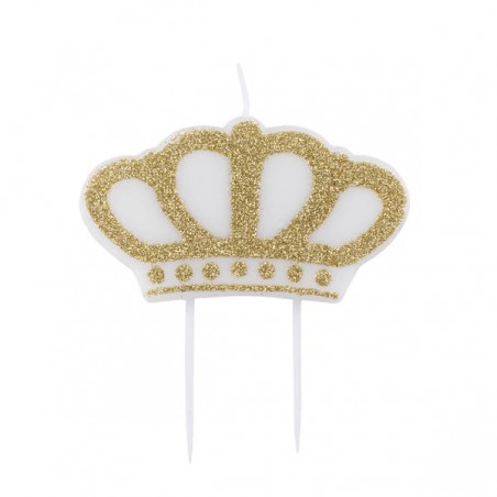 CANDELINA CORONA GLITTER ORO 8x4,5cm