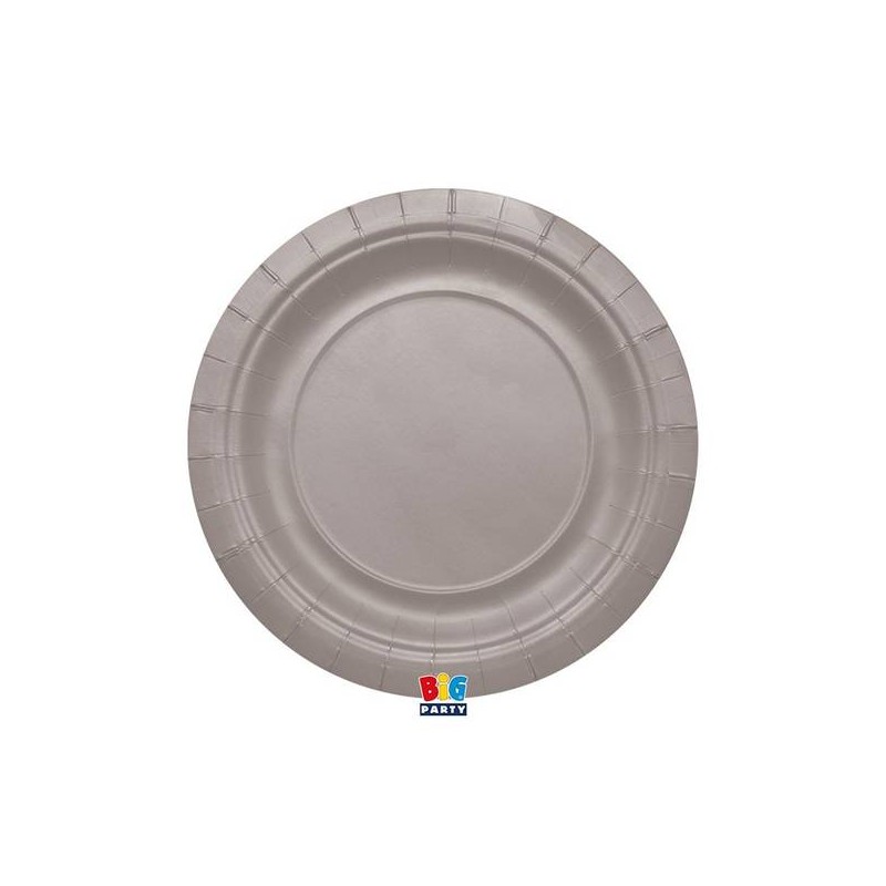 PIATTI PIANI ECOLOR BIODEGRADABILI 24cm ARGENTO MATT 25pz