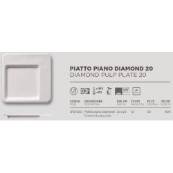 PIATTI DIAMOND POLPA 20x20 BIO COMPOSTABILI 50pz JUNGLE