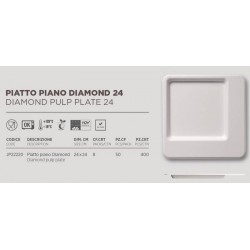 PIATTI DIAMOND POLPA 24x24 BIO COMPOSTABILI 50pz JUNGLE