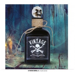 BOTTIGLIA VELENO CON TESCHIO IN VETRO 20cm