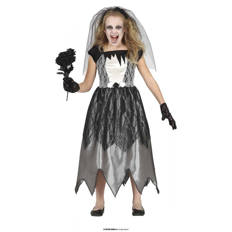 COSTUME SPOSA CADAVERE BIMBA 10-12 anni