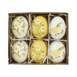 UOVA DI GALLINA DECORATA 6pz