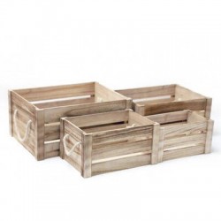 CASSETTA IN LEGNO C/MANICI IN CORDA 41x31x20cm 1/4