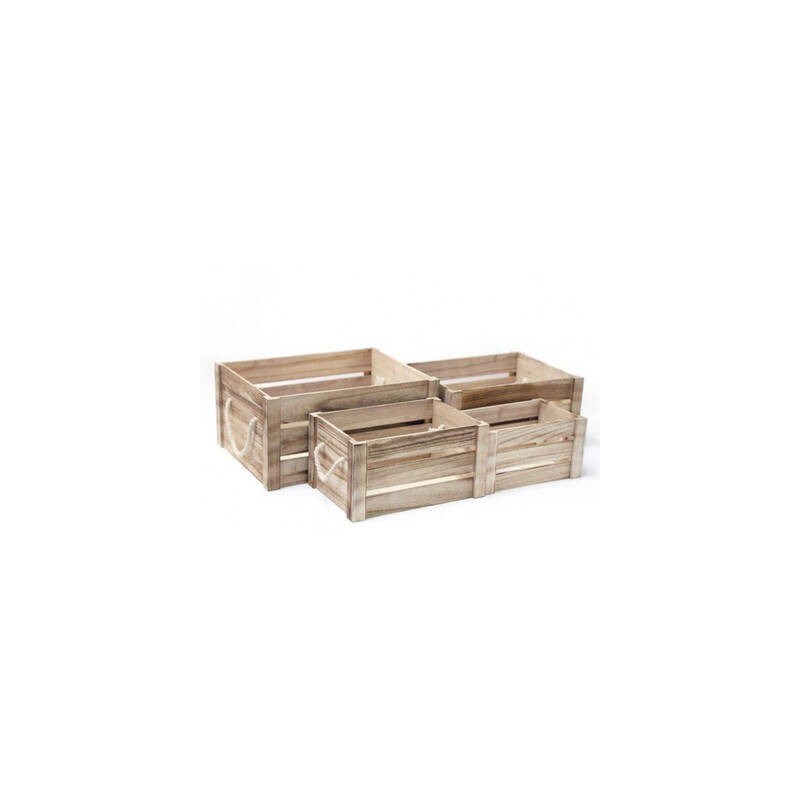 CASSETTA IN LEGNO C/MANICI IN CORDA 41x31x20cm 1/4