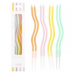 CANDELINE STELO CURLY 12,5cm PASTELLO ASS.TI 8pz