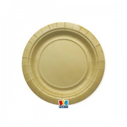 PIATTI DESSERT ECOLOR BIODEGRADABILI 18cm ORO MATT 25pz