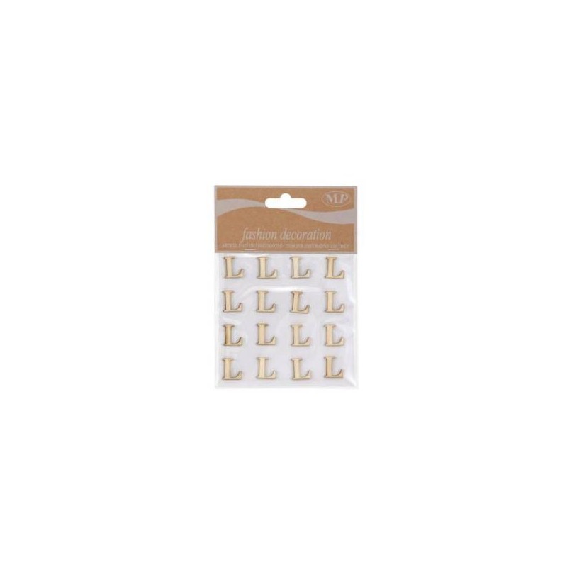 LETTERE 'L' IN LEGNO 10x10cm 16pz