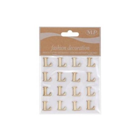 LETTERE 'L' IN LEGNO 10x10cm 16pz
