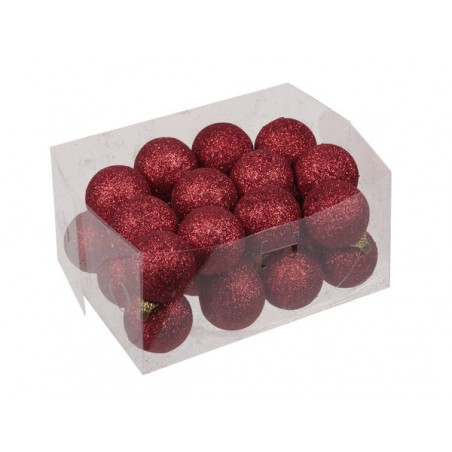 SFERE SPARKLING RED Ø4cm 24pz