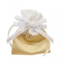 SACCHETTO ORO 9x12cm 50ANNIVERSARIO 12pz