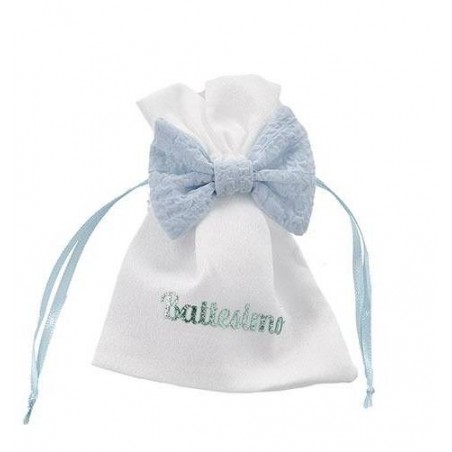 SACCHETTI BATTESIMO CON FIOCCO BOY 12pz