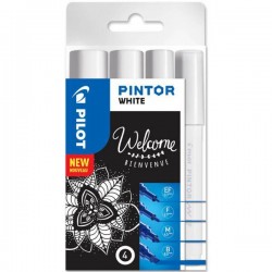 PINTOR MARKER PILOT SET MIX PUNTE BIANCO EF/F/M/B 4pz