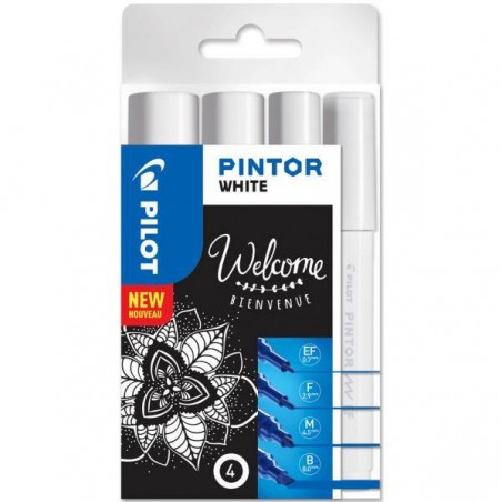 PINTOR MARKER PILOT SET MIX PUNTE BIANCO EF/F/M/B 4pz