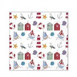 TOVAGLIOLI 25X25 DISEGNI NAUTICI 20pz