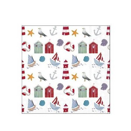 TOVAGLIOLI 25X25 DISEGNI NAUTICI 20pz