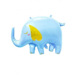 PALLONE MYLAR S/SHAPE 33 ELEFANTINO CELESTE 83cm