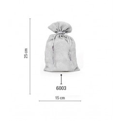 SACCHETTO ORGANZA PUDDING BAGS 15x25cm 6003-ARGENTO 5pz