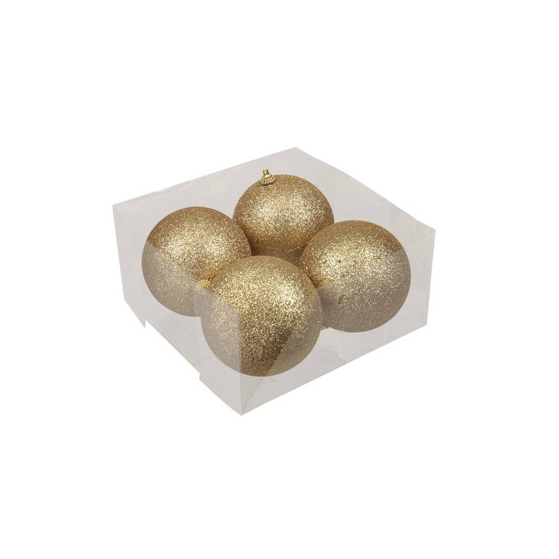 SFERE SPARKLING DARK GOLD Ø10cm 4pz