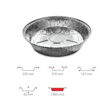 TEGLIA ALLUMINIO TONDA C803L 100pz CONTITAL