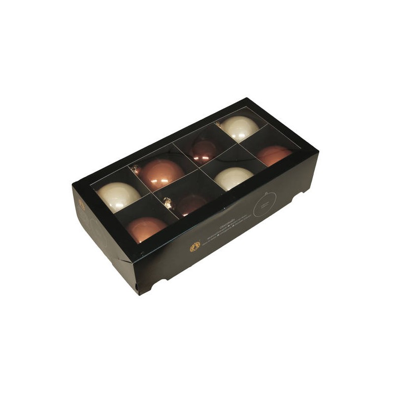 PALLINE VETRO ø80mm OPAL NATURAL 8pz