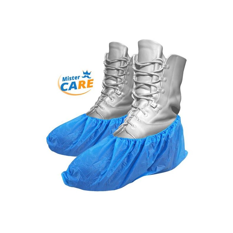 Mr.Care - COPRISCARPE CPE CON ELASTICO 15x38cm 100pz BLU