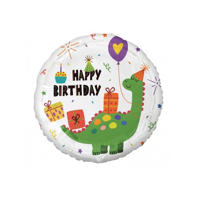 PALLONE MYLAR 1845cm BUON COMPLEANNO DINOSAURO