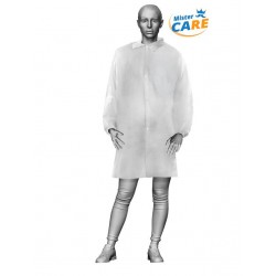 Mr.Care - CAMICE LAB in PP 30gr/m² SNAPS col.BIANCO TG.L 1pz