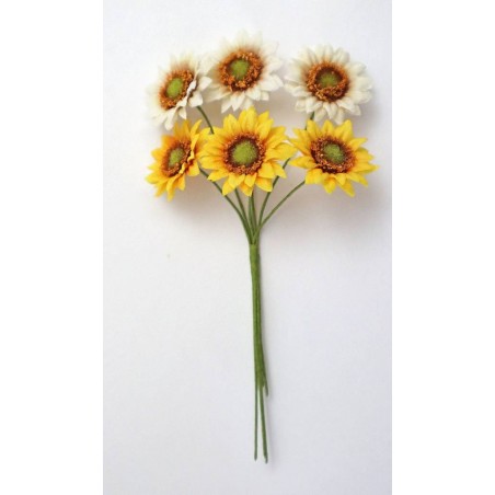 PICK MAZZOLINO GIRASOLE COLORE GIALLO 2,5cm 6mazzetti da 6 pz