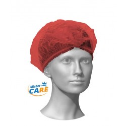 Mr.Care - CUFFIA COPRICAPO PLISSè SAFE CAP ROSSO 100pz
