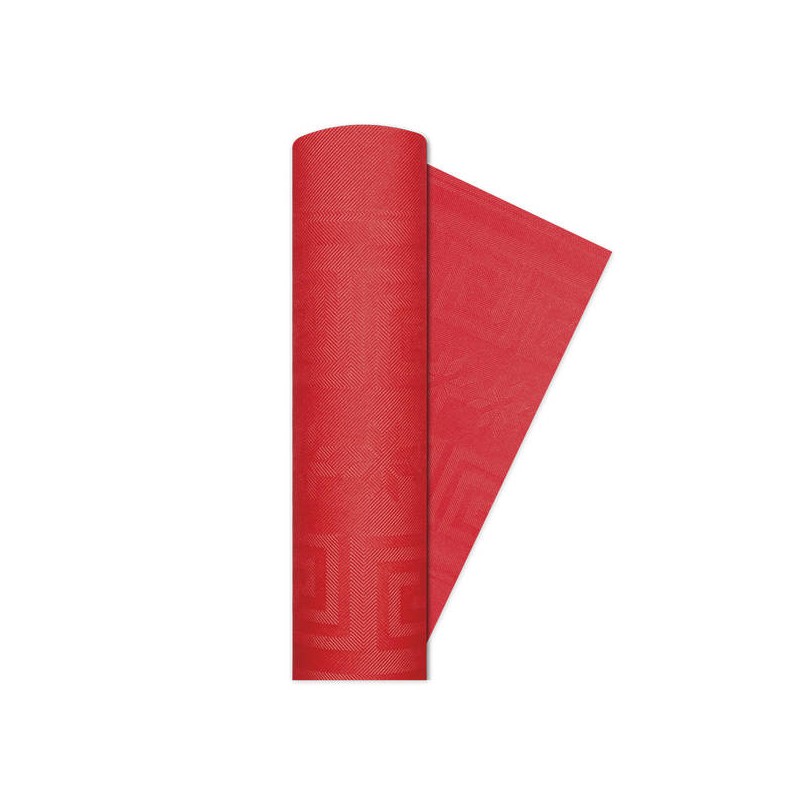 TOVAGLIA ROTOLO 1,20x5mt DAMASCATA ROSSO BIG PARTY
