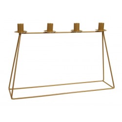 STRUTTURA METALLO ORO PORTA 4 CANDELE 45x11x28cm
