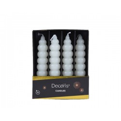 CANDELA GLITTER ONDA BIANCA Ø2,2cmxh11cm 4pz